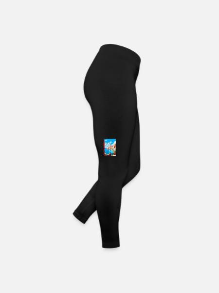 Chania Griechenland Vintage Reiseplakat WPA Souvenir - Frauen Jersey Leggings - Schwarz - Rechts