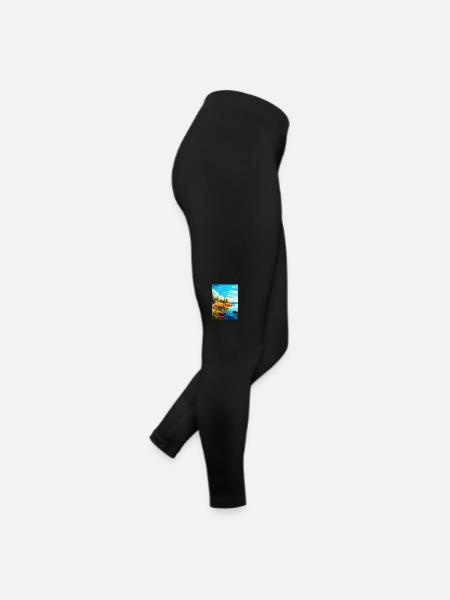 Ålandinseln Finnland Vintage Reiseplakat WPA - Frauen Jersey Leggings - Schwarz - Rechts