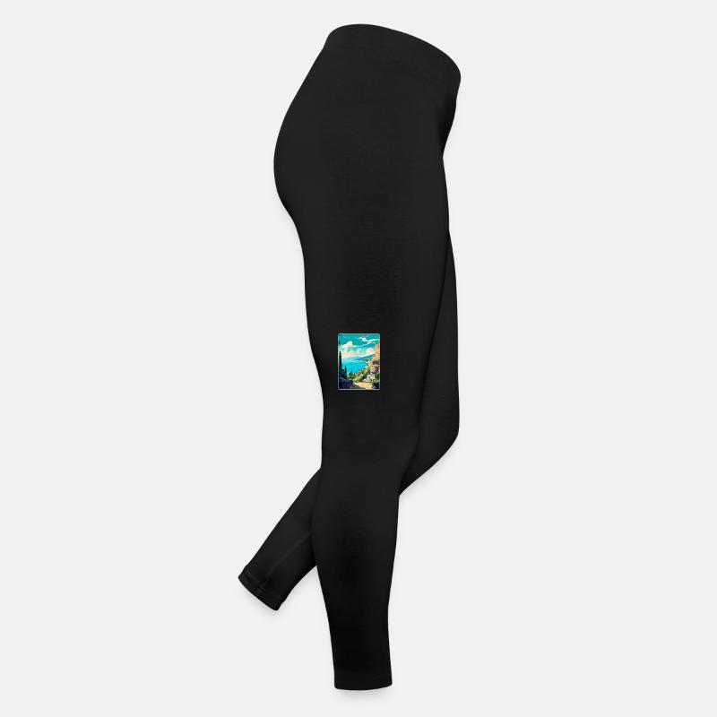 Corfou Grèce Affiche de voyage vintage WPA Souvenir Legging en jersey Femme