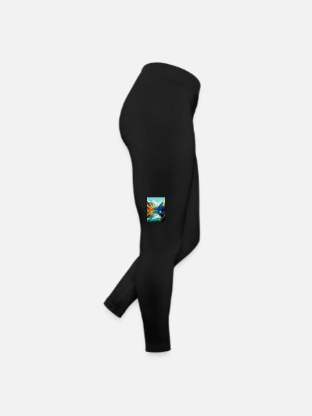 The Fjords Norway Vintage Travel Poster Souvenir - Women’s Jersey Leggings - black - Right