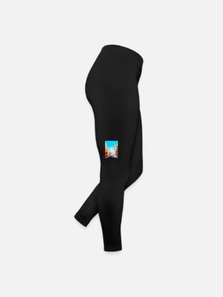 Cadix Espagne Affiche de voyage vintage WPA Art Souvenir - Legging en jersey Femme - noir - Droite