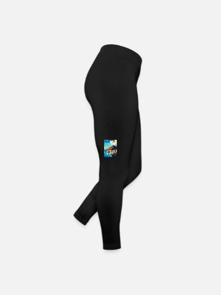 Kavala Grèce Vintage Affiche de voyage WPA Souvenir - Legging en jersey Femme - noir - Droite