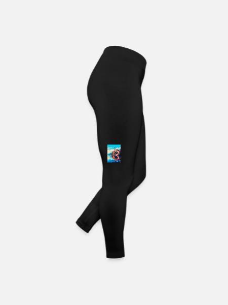 Lovran Kroatien Vintage Reiseplakat Souvenir WPA - Frauen Jersey Leggings - Schwarz - Rechts