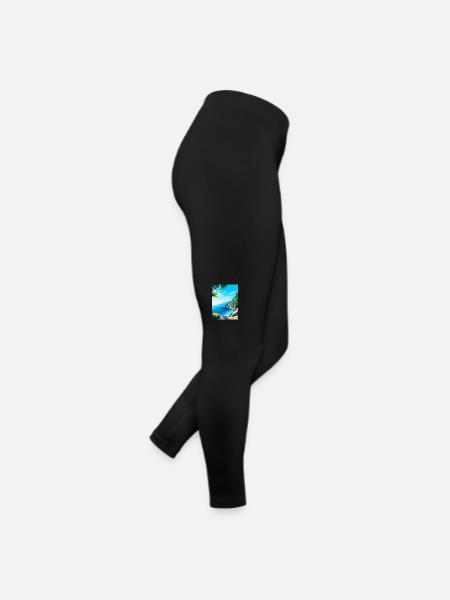 Brela Kroatien Vintage Reiseposter WPA Souvenir - Frauen Jersey Leggings - Schwarz - Rechts