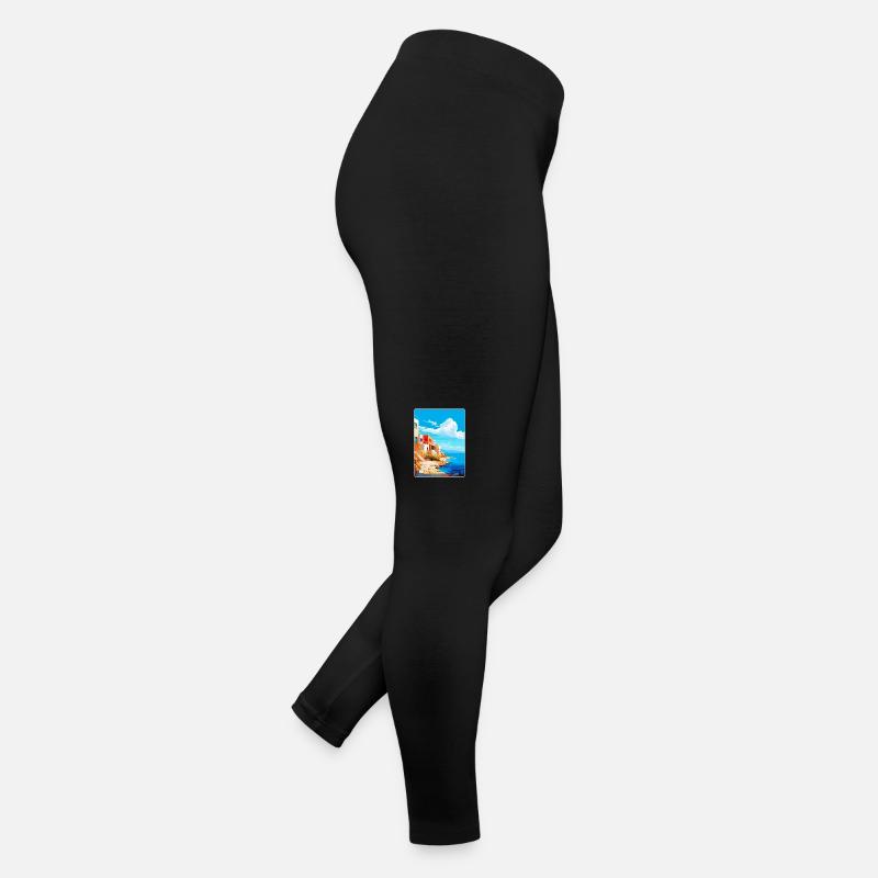 Elafonisos Grèce Affiche de voyage vintage souvenir Legging en jersey Femme