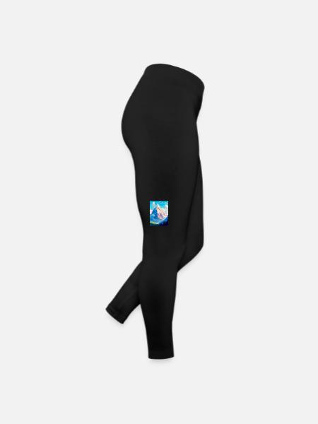 Eiger Suisse Affiche de voyage vintage souvenir - Legging en jersey Femme - noir - Droite