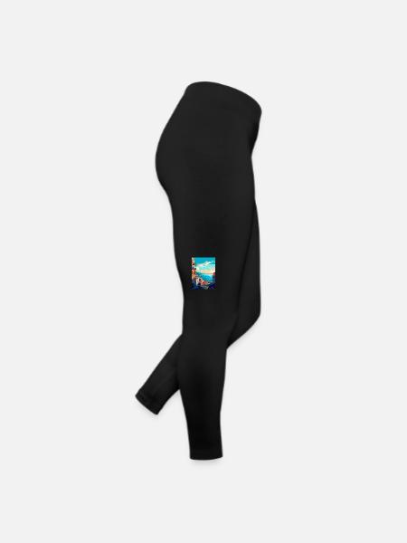 Naples Italy Vintage Travel Poster WPA Souvenir - Women’s Jersey Leggings - black - Right