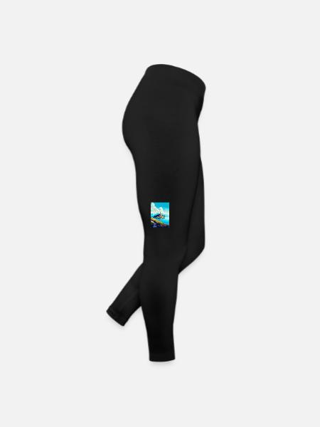 Visovac Kroatien Vintage Reiseplakat Souvenir WPA - Frauen Jersey Leggings - Schwarz - Rechts