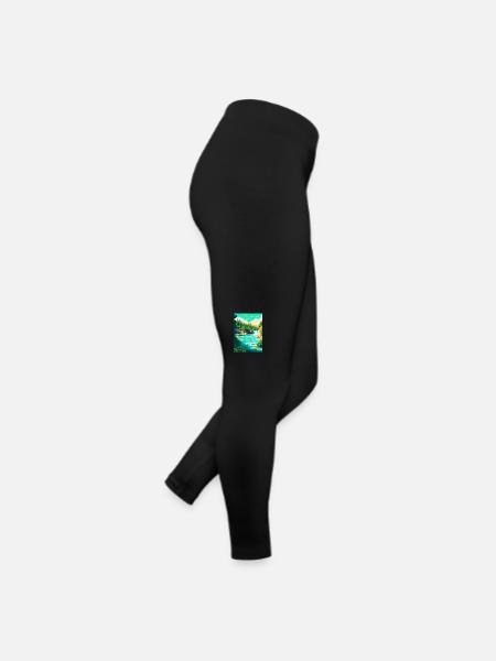 Krka Nationalpark Kroatien Vintage Reiseplakat - Frauen Jersey Leggings - Schwarz - Rechts