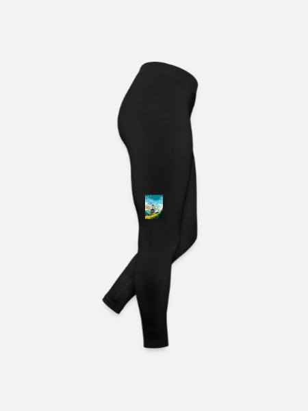 Penkenbahn Autriche Affiche de voyage vintage souvenir - Legging en jersey Femme - noir - Droite