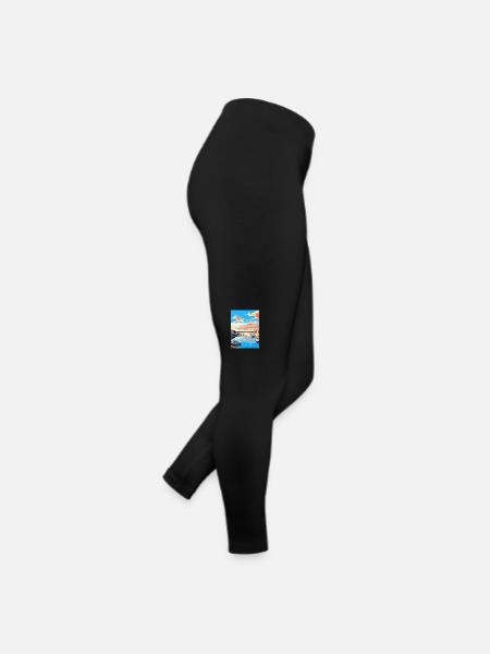 Poole Harbour England Uk Vintage Reiseposter WPA - Frauen Jersey Leggings - Schwarz - Rechts