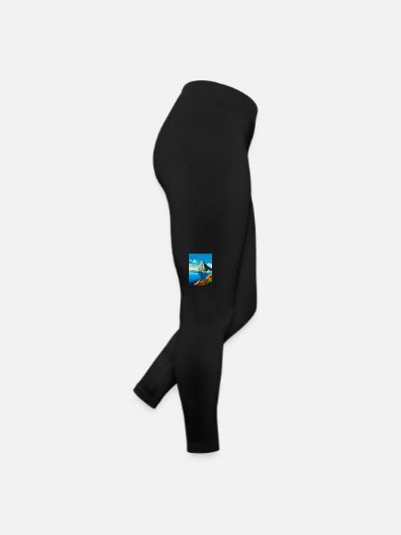 Rock Of Gibraltar Vintage Reiseposter Souvenir - Frauen Jersey Leggings - Schwarz - Rechts
