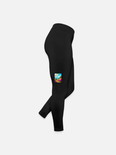 Peak District Nationalpark Vintage Reiseplakat - Frauen Jersey Leggings - Schwarz - Rechts