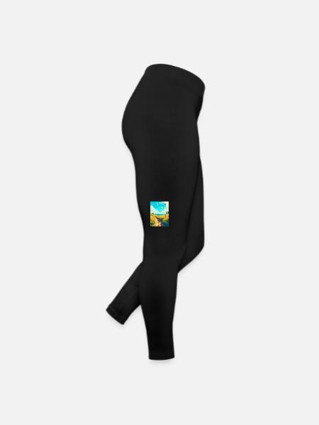 Ridgeway National Trail Travel Poster Souvenir WPA - Women’s Jersey Leggings - black - Right