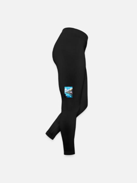 Fowey England Uk Vintage Reiseposter Souvenir - Frauen Jersey Leggings - Schwarz - Rechts