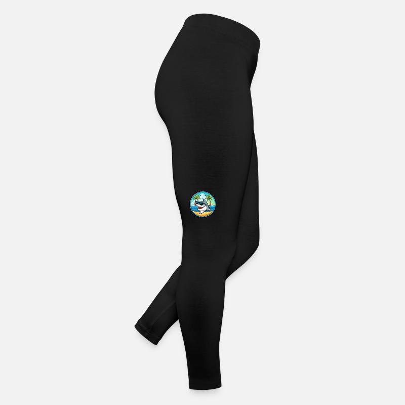 Requin Drôle Dessin Animé Plage D’été Lunettes De Soleil Cool Legging en jersey Femme