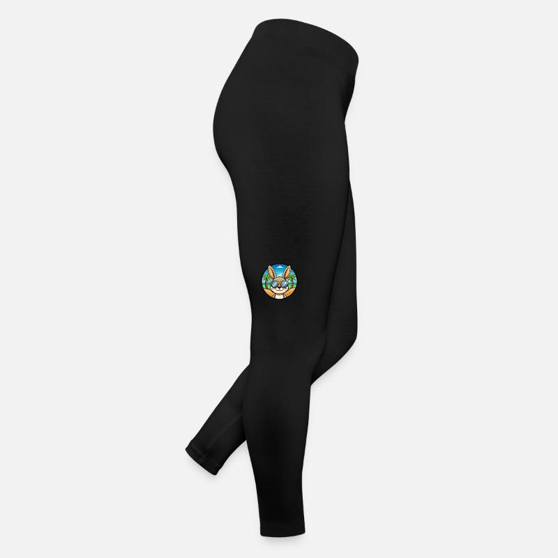 Lapin Drôle Dessin Animé Plage D’été Lunettes De Soleil Cool Legging en jersey Femme