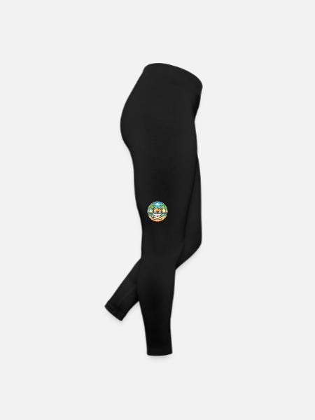 Munchkin Katzenrasse Cartoon Sonnenbrille Strand - Frauen Jersey Leggings - Schwarz - Rechts