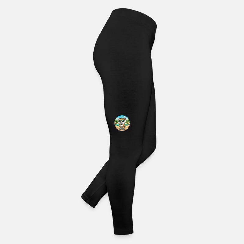 Bébé Chat Race Dessin Animé Lunettes De Soleil Plage Legging en jersey Femme