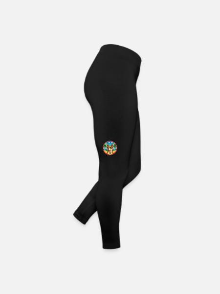 Cao De Gado Transmontano Hunderasse Cartoon Strand - Frauen Jersey Leggings - Schwarz - Rechts