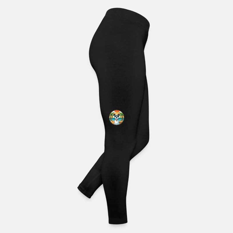 Parson Russell Terrier Chien Race Dessin Animé Plage Legging en jersey Femme