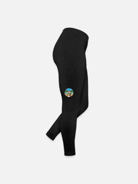 Léopard Cur Chien Race Dessin Animé Lunettes de soleil Plage - Legging en jersey Femme - noir - Droite