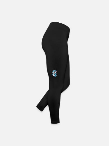 Shark Funny Cartoon Character Headphone Music - Women’s Jersey Leggings - black - Right