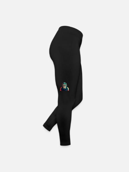 Gorilla Cartoon Character Colorful Pet Animal - Women’s Jersey Leggings - black - Right