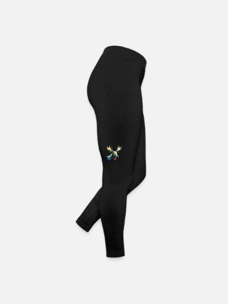Moose Cartoon Character Colorful Pet Animal - Women’s Jersey Leggings - black - Right