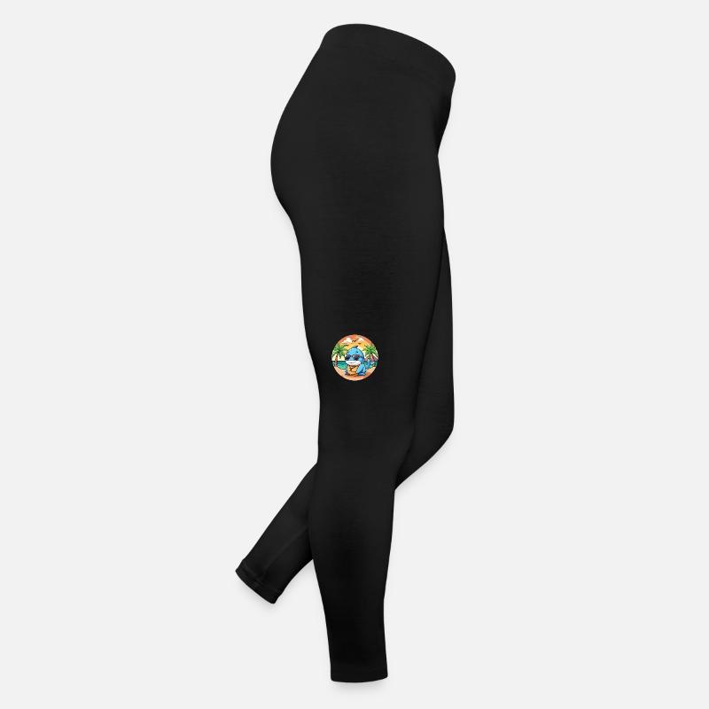 Lunettes de soleil de plage d’été de dessin animé drôle de baleine Legging en jersey Femme