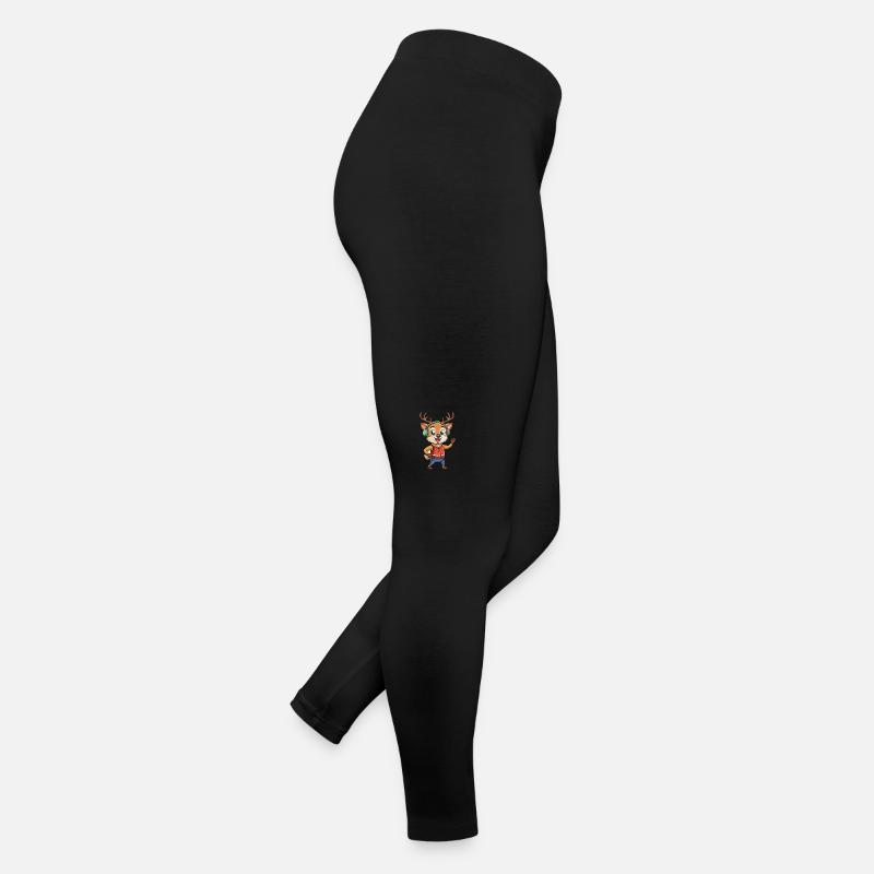 Deer Funny Cartoon Character Headphone Music Women’s Jersey Leggings