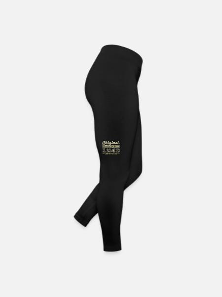 Born in October 1948 Retro Birthday October 1948 - Women’s Jersey Leggings - black - Right