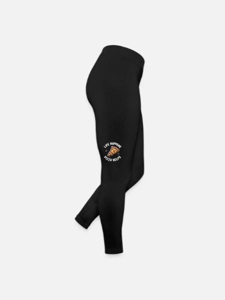 Pizza Italien Fast Food - Frauen Jersey Leggings - Schwarz - Rechts