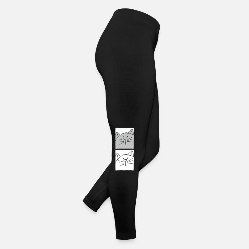Cat Grey and White Women’s Jersey Leggings