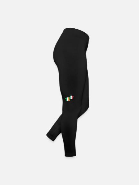 Ireland Italy Vintage Flag Italian Irish - Women’s Jersey Leggings - black - Right