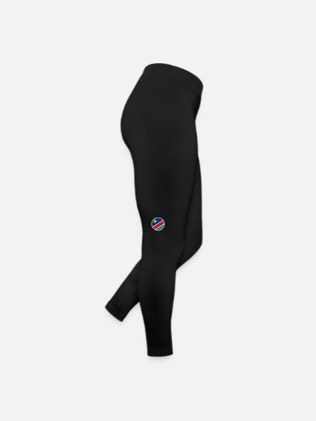 Namibia Namibische Flagge Namibier - Frauen Jersey Leggings - Schwarz - Rechts