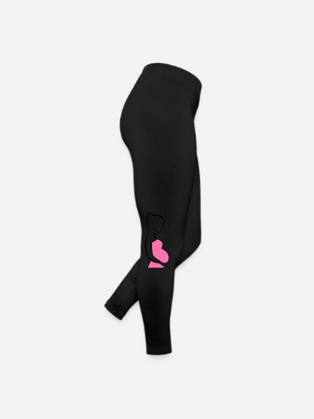 Schwangere Silhouette - Frauen Jersey Leggings - Schwarz - Rechts
