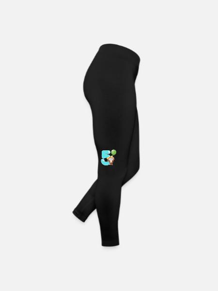 5th birthday. 5 years birthday gift - Women’s Jersey Leggings - black - Right
