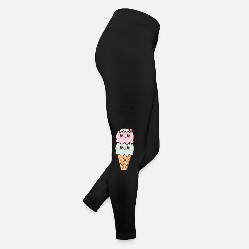 Süße Eiscreme Kawaii Kugel Frauen Jersey Leggings