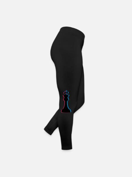3D Effekt Schach - Frauen Jersey Leggings - Schwarz - Rechts