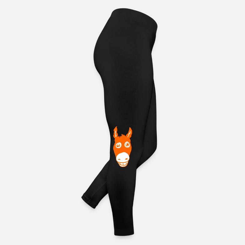 Lächelnder Esel orange Frauen Jersey Leggings
