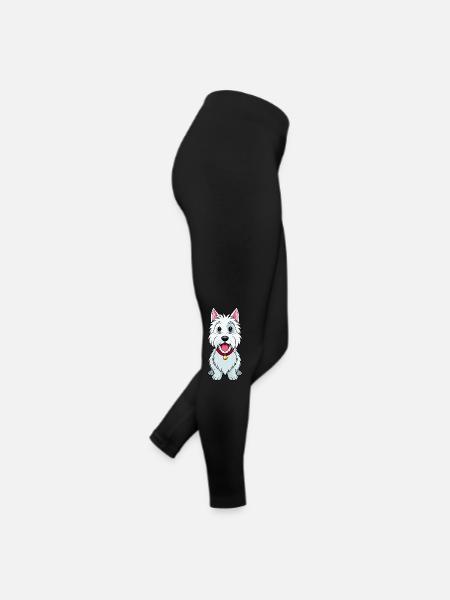 West Highland White Terrier Puppy Art Print - Women’s Jersey Leggings - black - Right