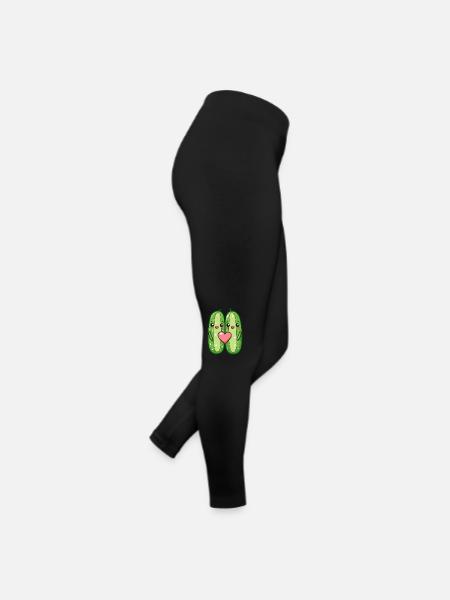 Gurke Paar Liebe Herz Lustig - Frauen Jersey Leggings - Schwarz - Rechts
