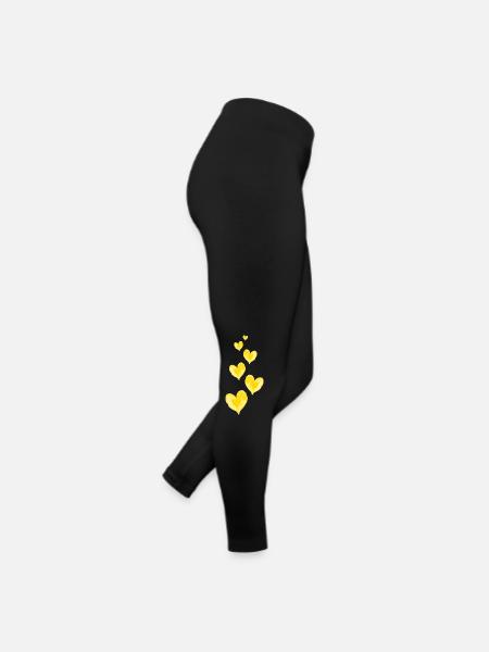 Herzen Liebe Wasserfarben Valentinstag - Frauen Jersey Leggings - Schwarz - Rechts
