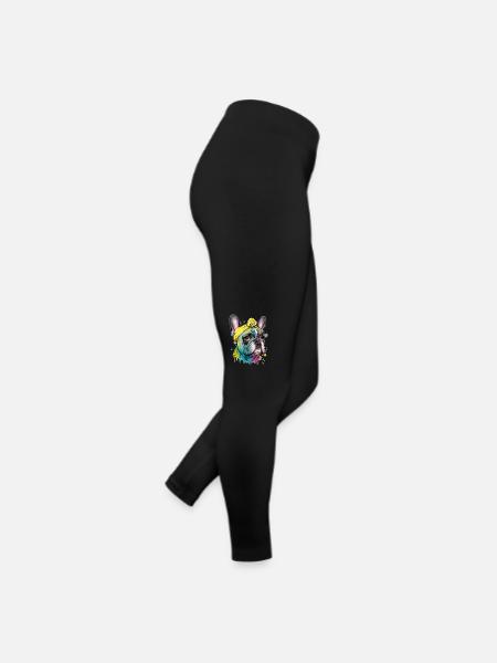 French Bulldog - Women’s Jersey Leggings - black - Right