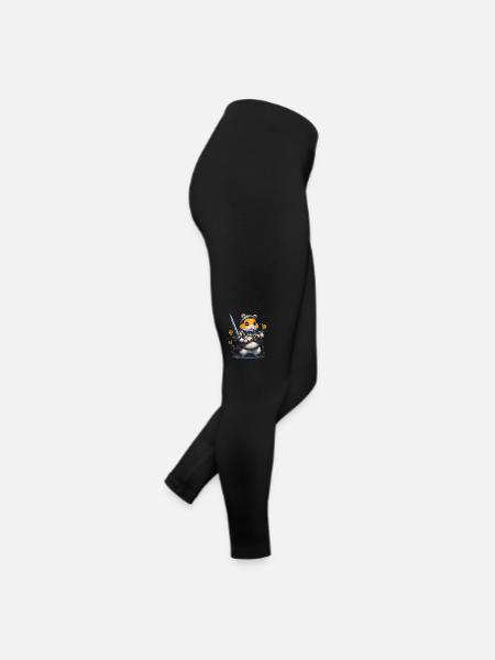 Ninja Hamster-Held des Gartens - Frauen Jersey Leggings - Schwarz - Rechts