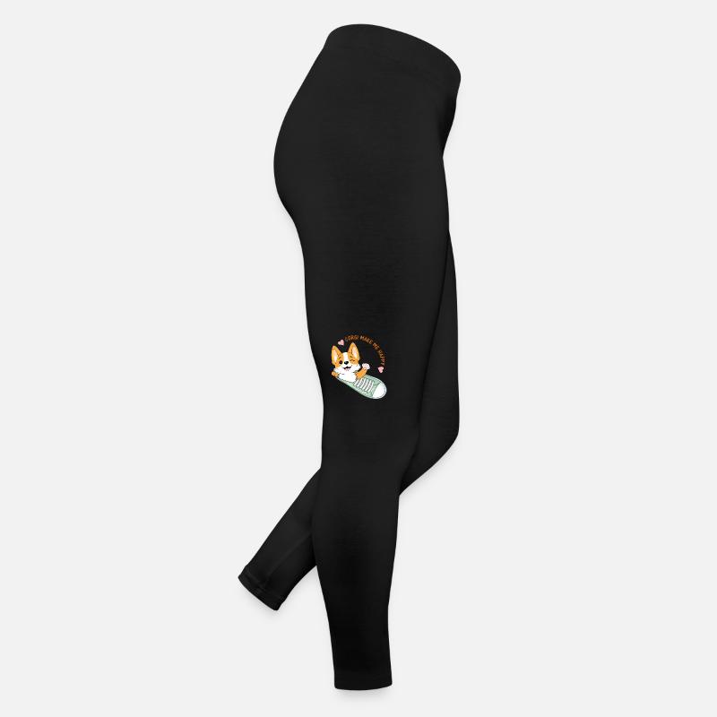 Cartoonish welcoming corgi Women’s Jersey Leggings