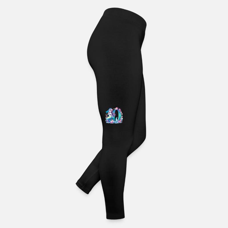 10 Jahre Meerjungfrau süß Geburtstag Geschenk Frauen Jersey Leggings