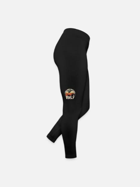 Cadeau Anniversaire 1957 Classique Chasseur 1957 - Legging en jersey Femme - noir - Droite