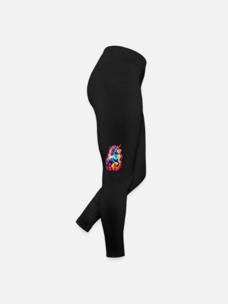 Einhorn - Frauen Jersey Leggings - Schwarz - Rechts